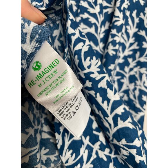 NEW J. Crew Smocked Ruffle Shoulder Blue Tank Top Blouse Skirt Set Womens XXS - Picture 6 of 12